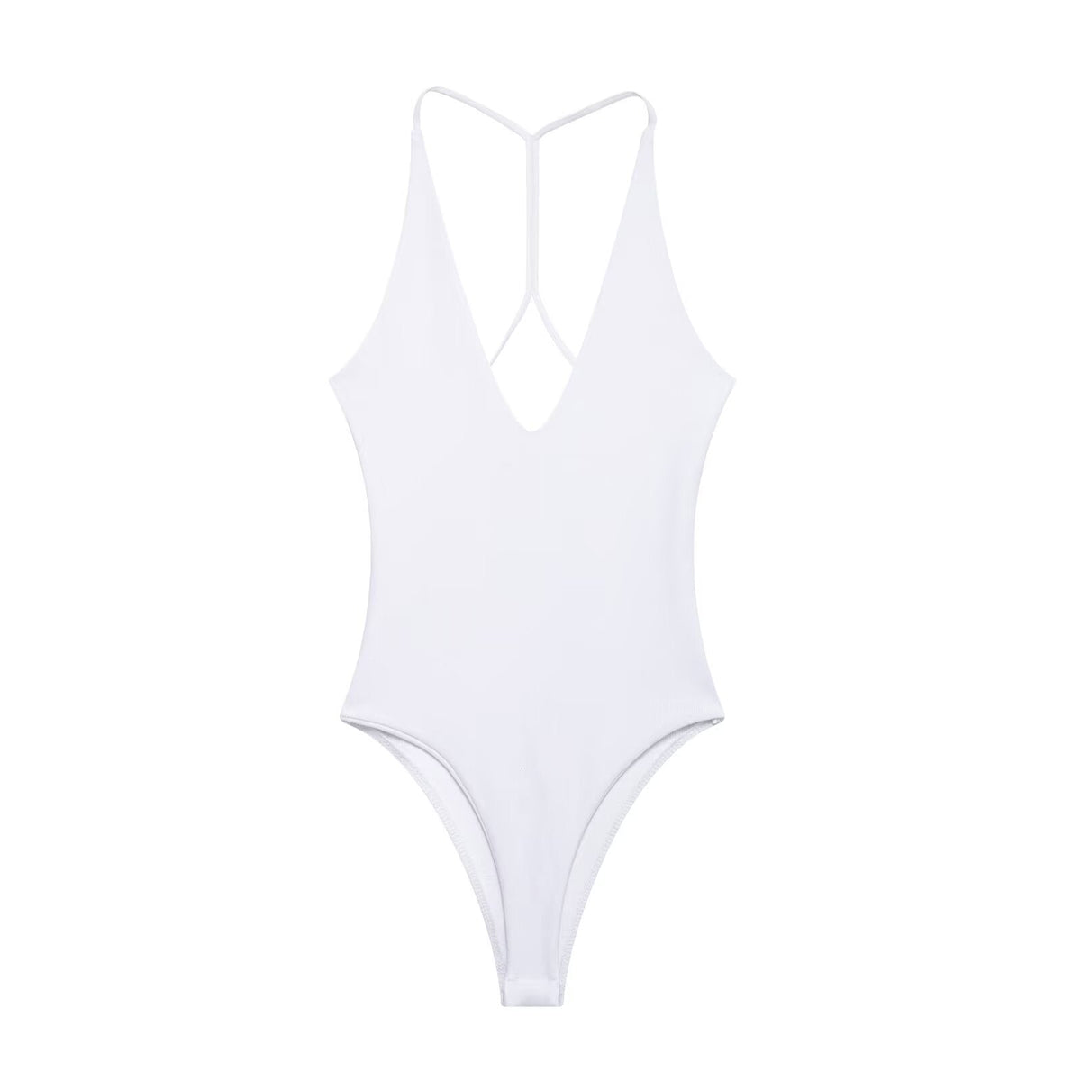 Vera | Backless V Neck Bodysuit Brown Thong