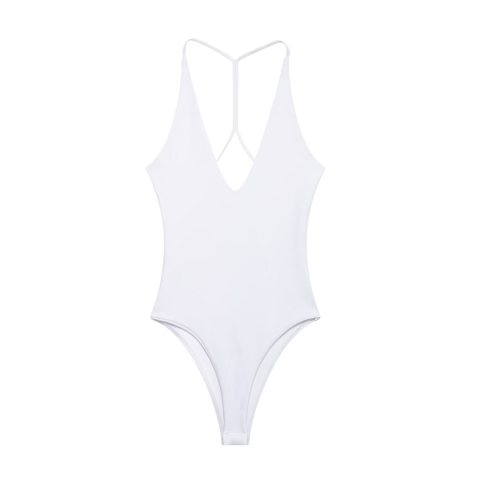 Vera | Backless V Neck Bodysuit Brown Thong