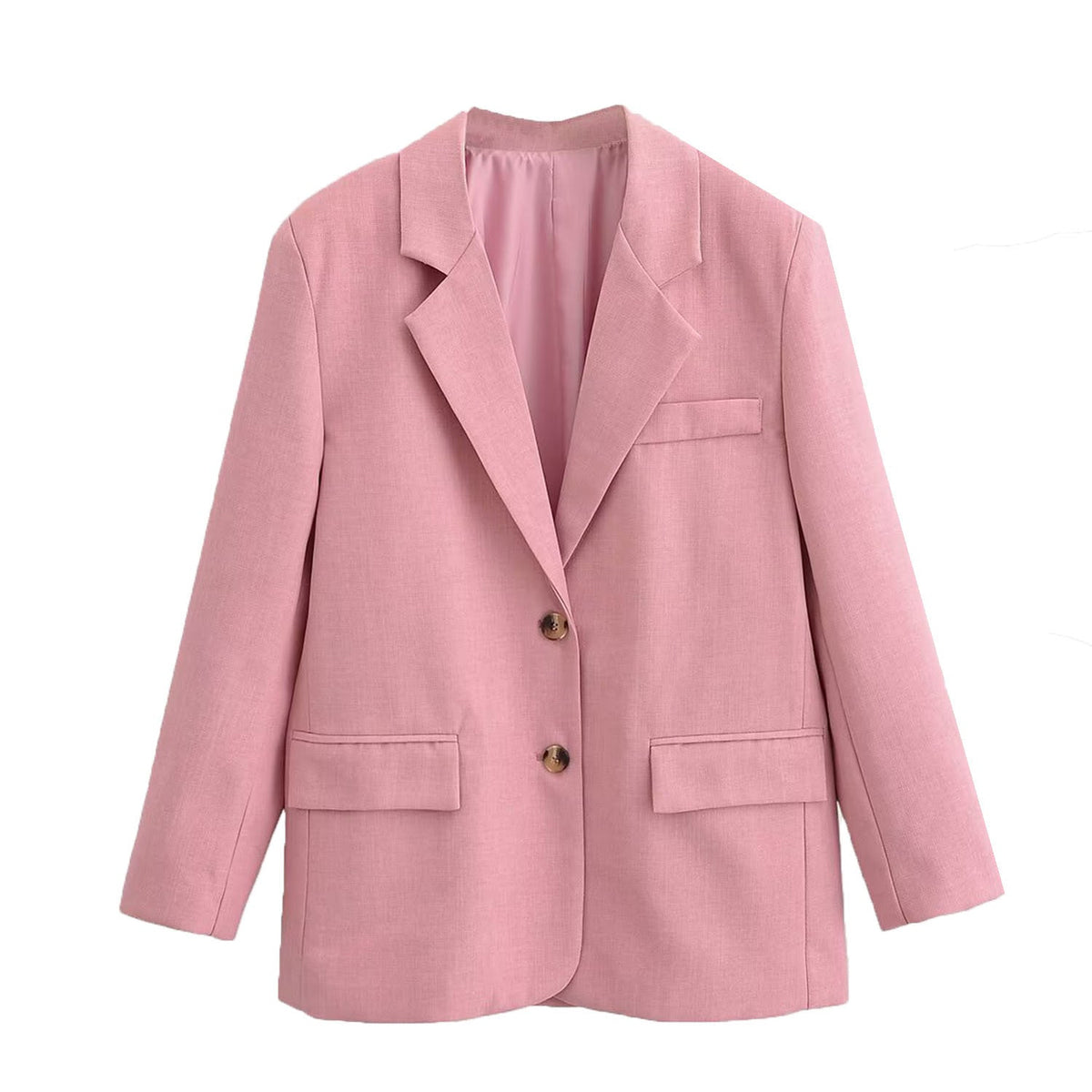 Thea | Oversized Pink Blazer Tailored Button Front
