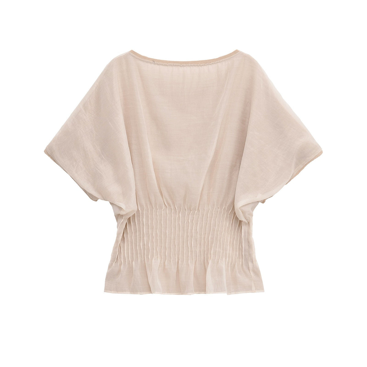 Vera | Casual Smocked Waist Short Sleeve Top Cream
