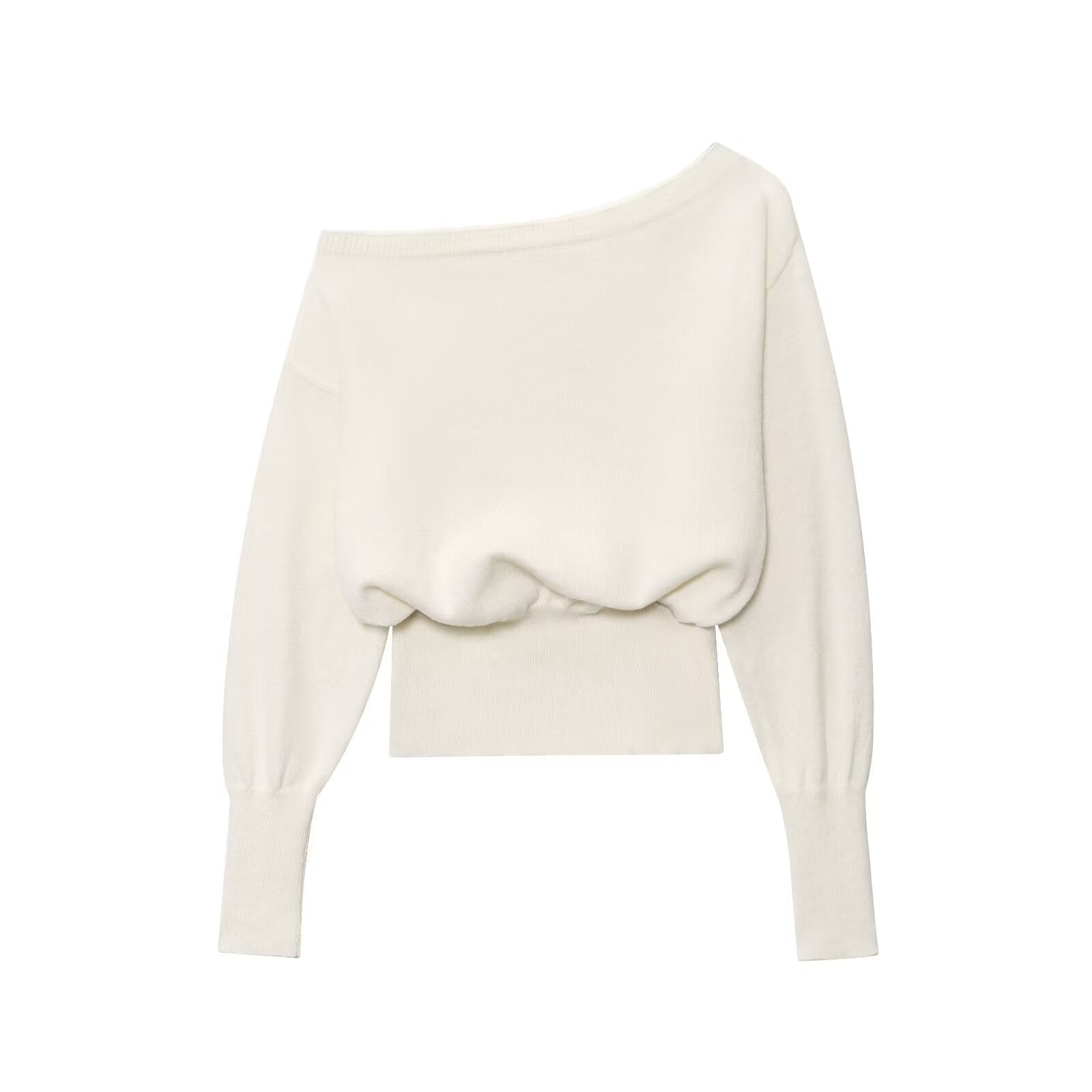 Lux | Off Shoulder Sweater Cream Long Sleeve Cropped
