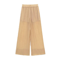 Viola | Wide Leg Palazzo Pants Cream Pleated