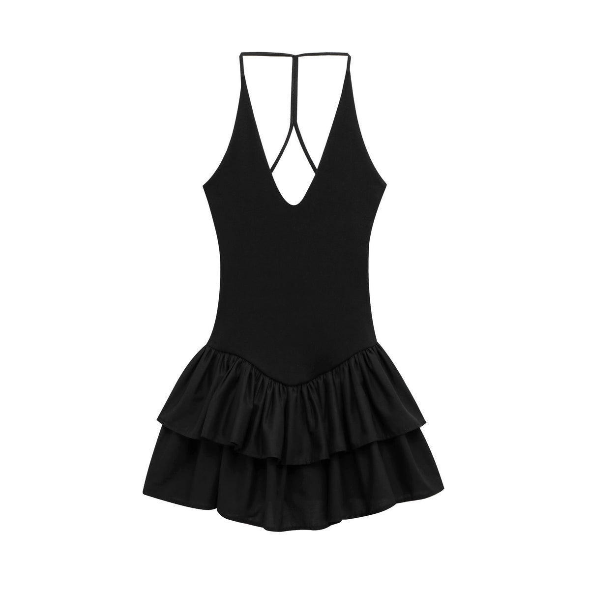 Viola | Coquette Ruffle Mini Dress Pink V Neck