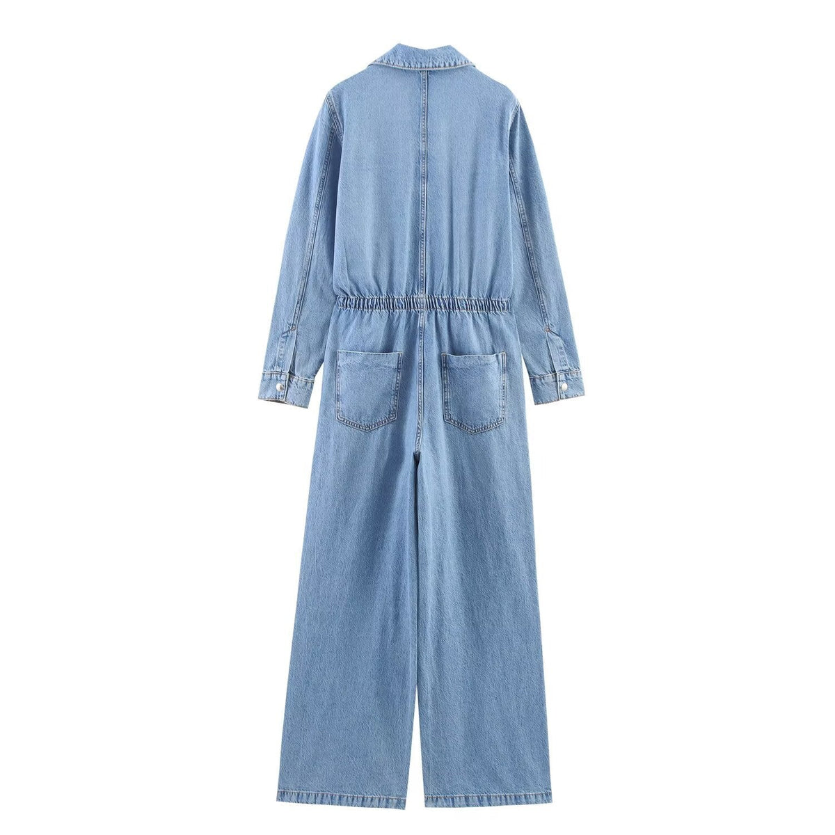 Isla | Denim Jumpsuit Light Blue Wide Leg Drawstring