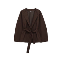 Rue | Casual Belted Blazer Brown Relaxed Fit