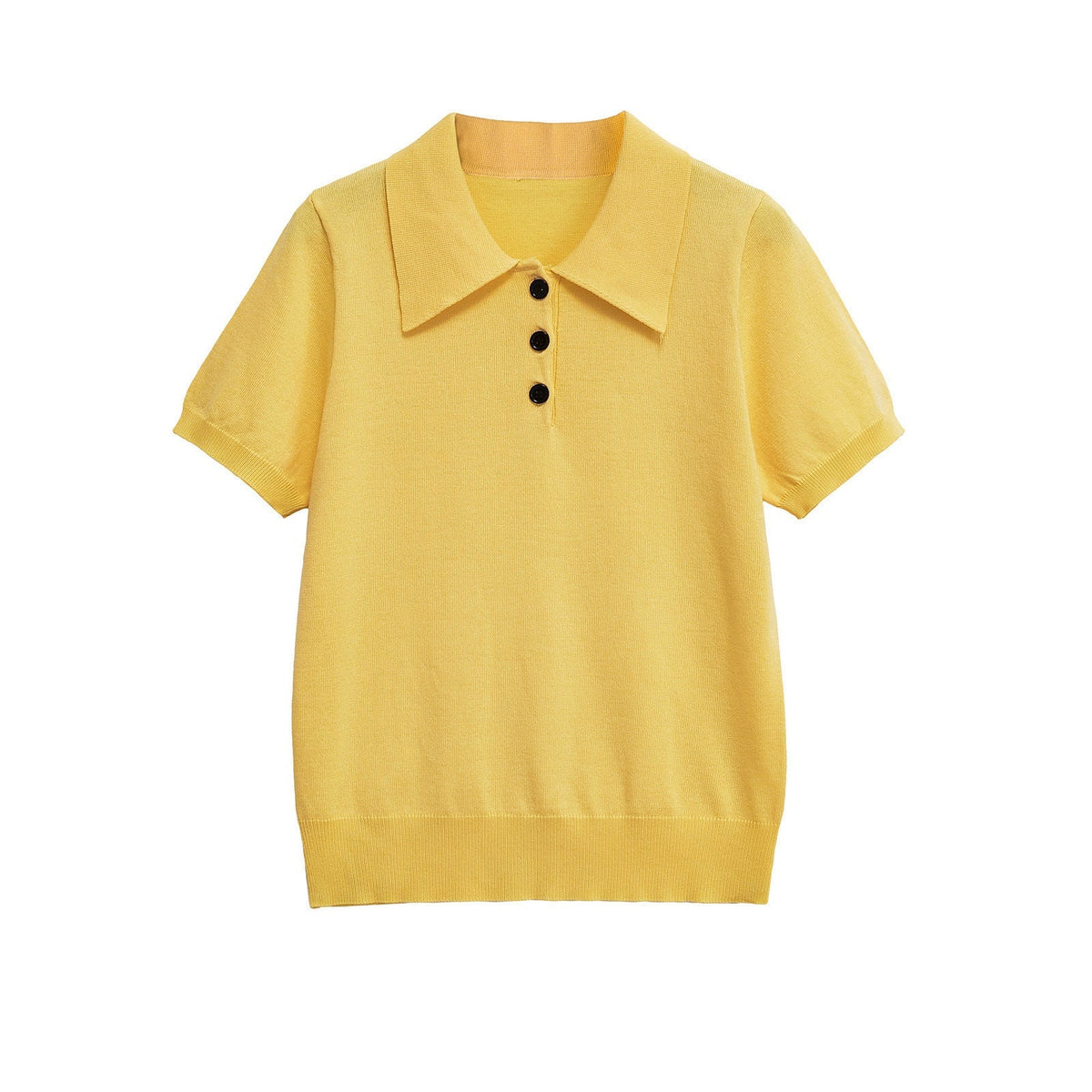 Vera | Knit Polo Shirt Short Sleeve Royal Blue Button Front