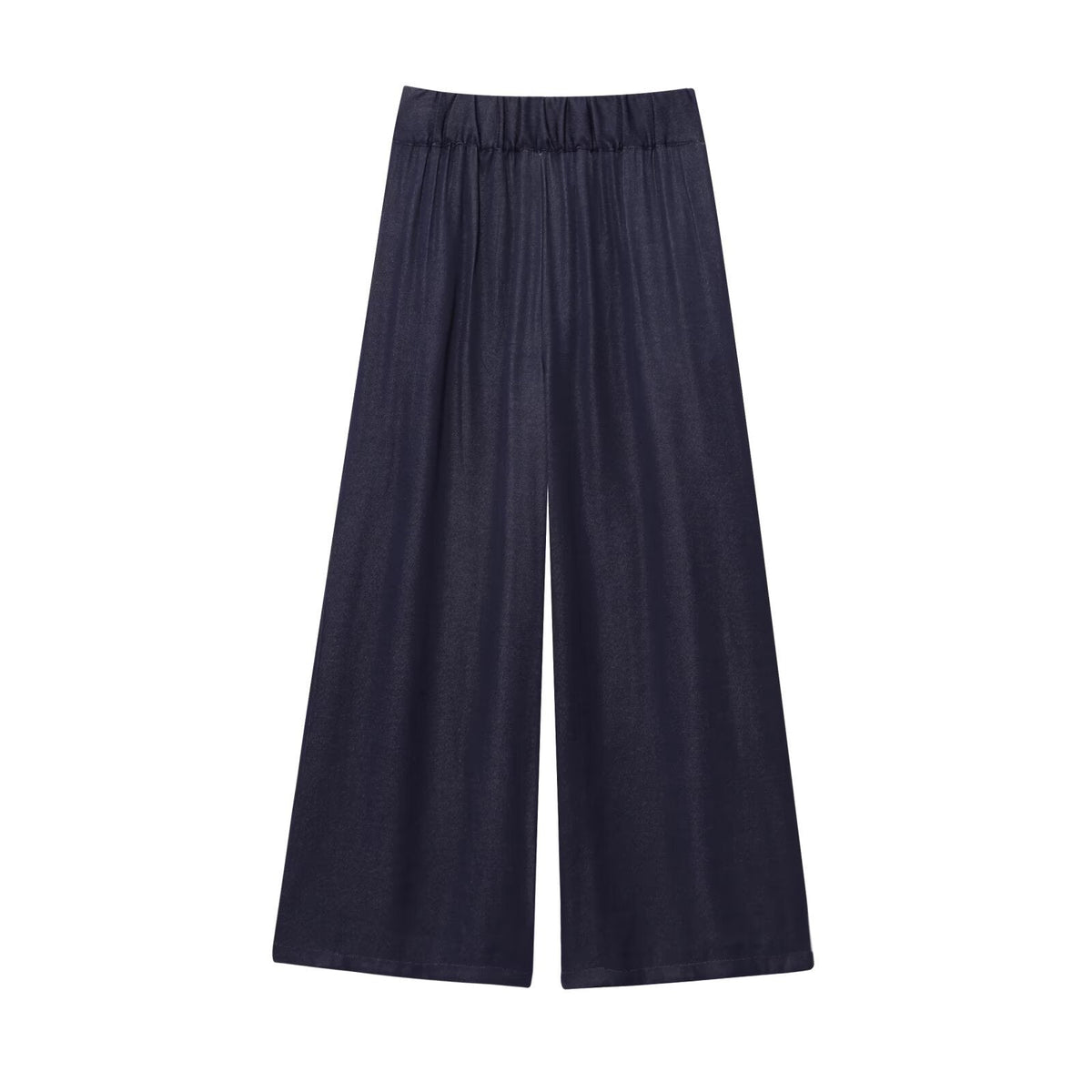 Neve | Wide Leg Pants Navy High Waisted Pleated