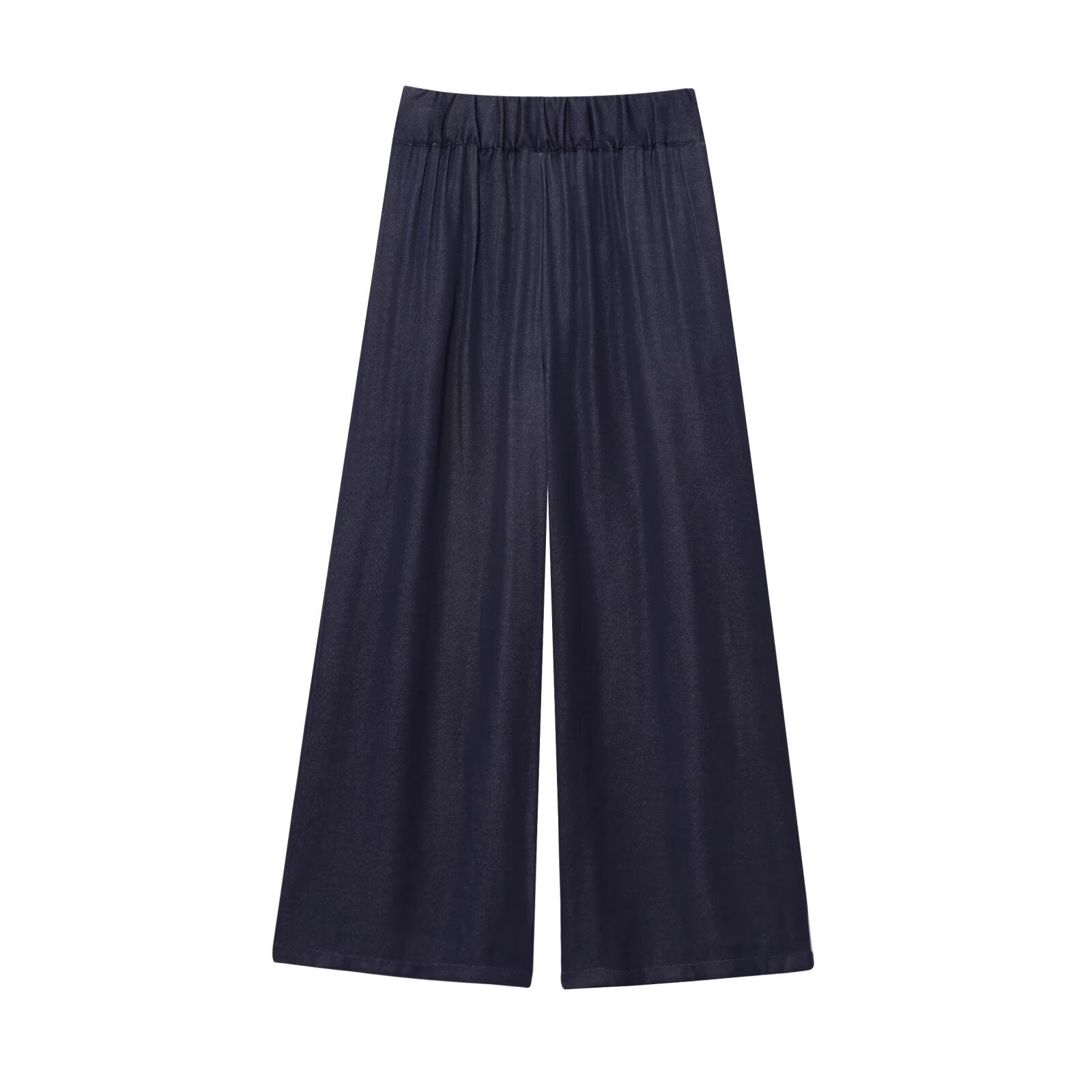 Neve | Wide Leg Pants Navy High Waisted Pleated