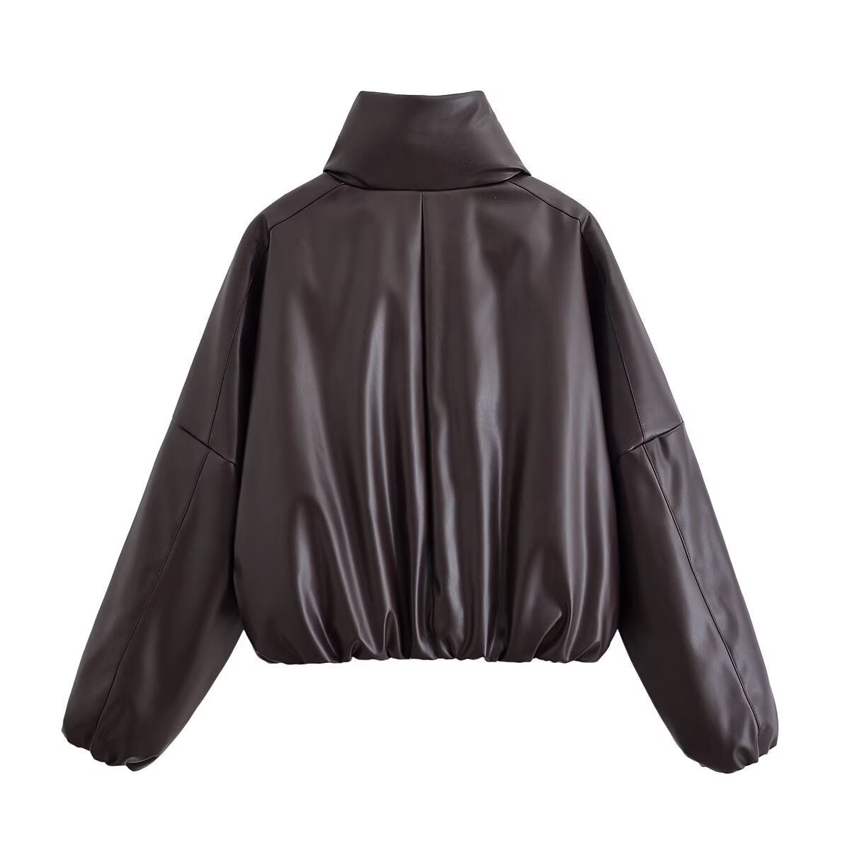 Aria | Cropped Puffer Jacket Brown Oversized