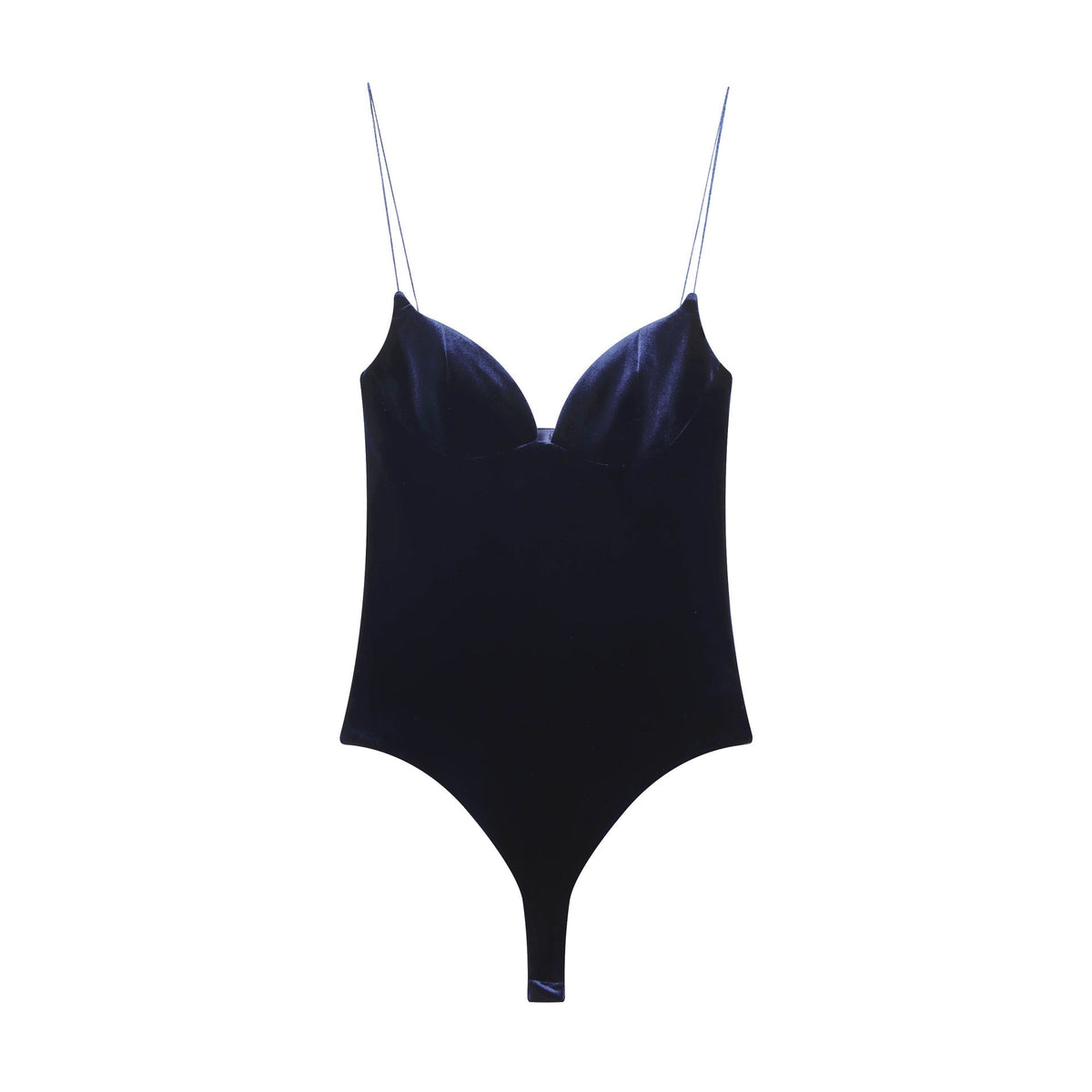 Vera | Satin Halter Bodysuit Black Thong Sleek