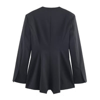 Viola | Tailored Black Jumpsuit Double Breasted Long Sleeve