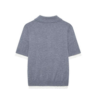 Vera | Knit Polo Short Sleeve Gray Contrast Trim