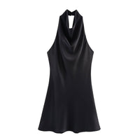 Liv | Halter Cowl Neck Mini Dress Red