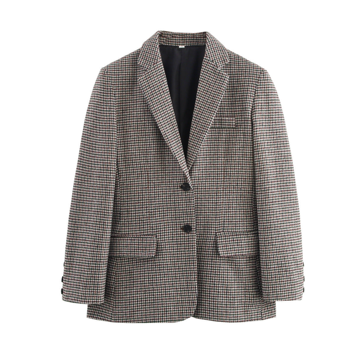 Vera | Houndstooth Womens Blazer Brown Tailored