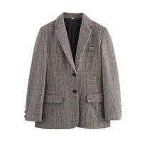 Vera | Houndstooth Womens Blazer Brown Tailored