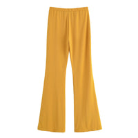 Vera | Flared Pants Yellow Elastic Waist