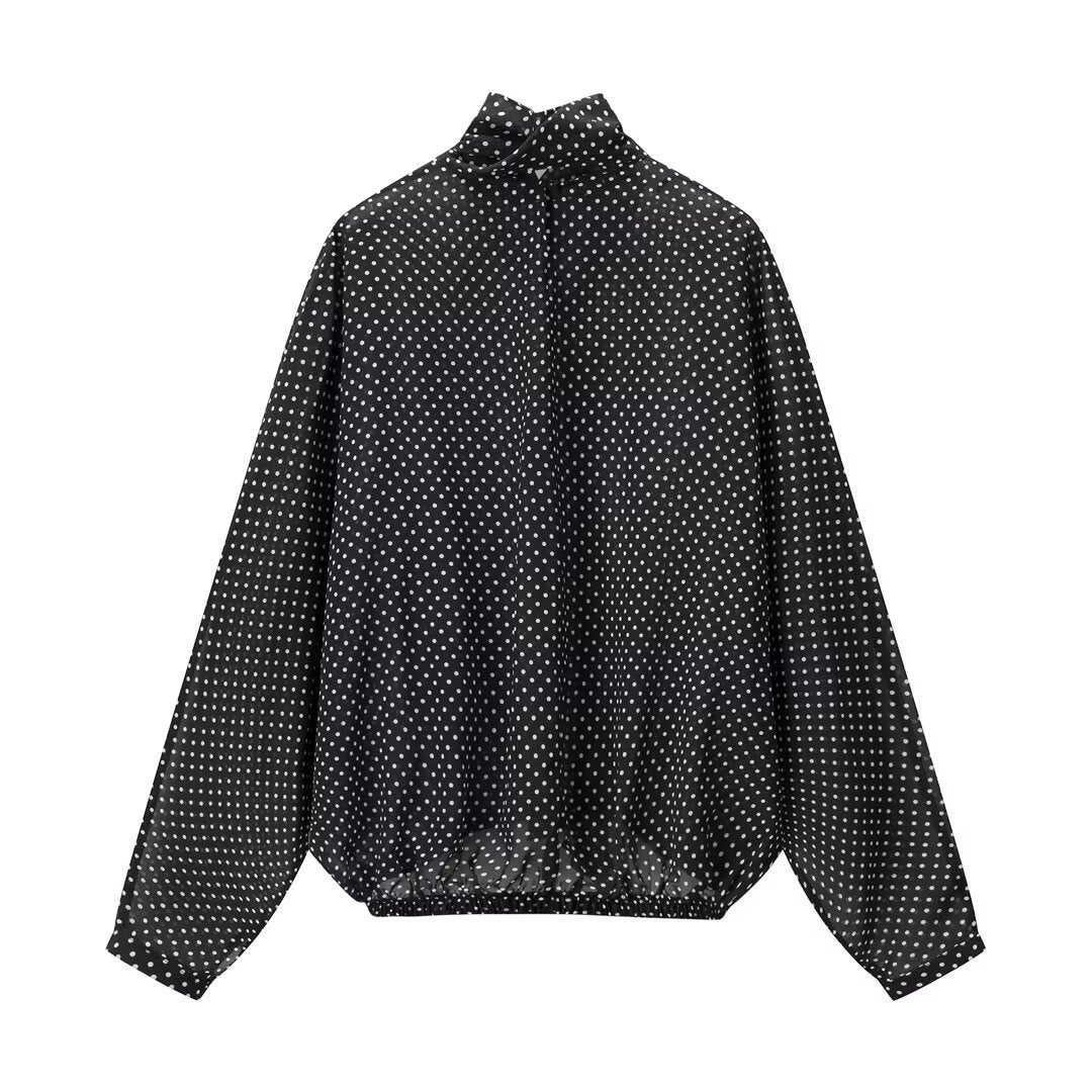 Vera | Polka Dot Skirt Set Black Midi A Line