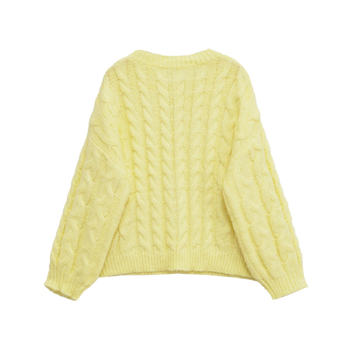 Zara | Cable Knit Sweater Cream Crew Neck