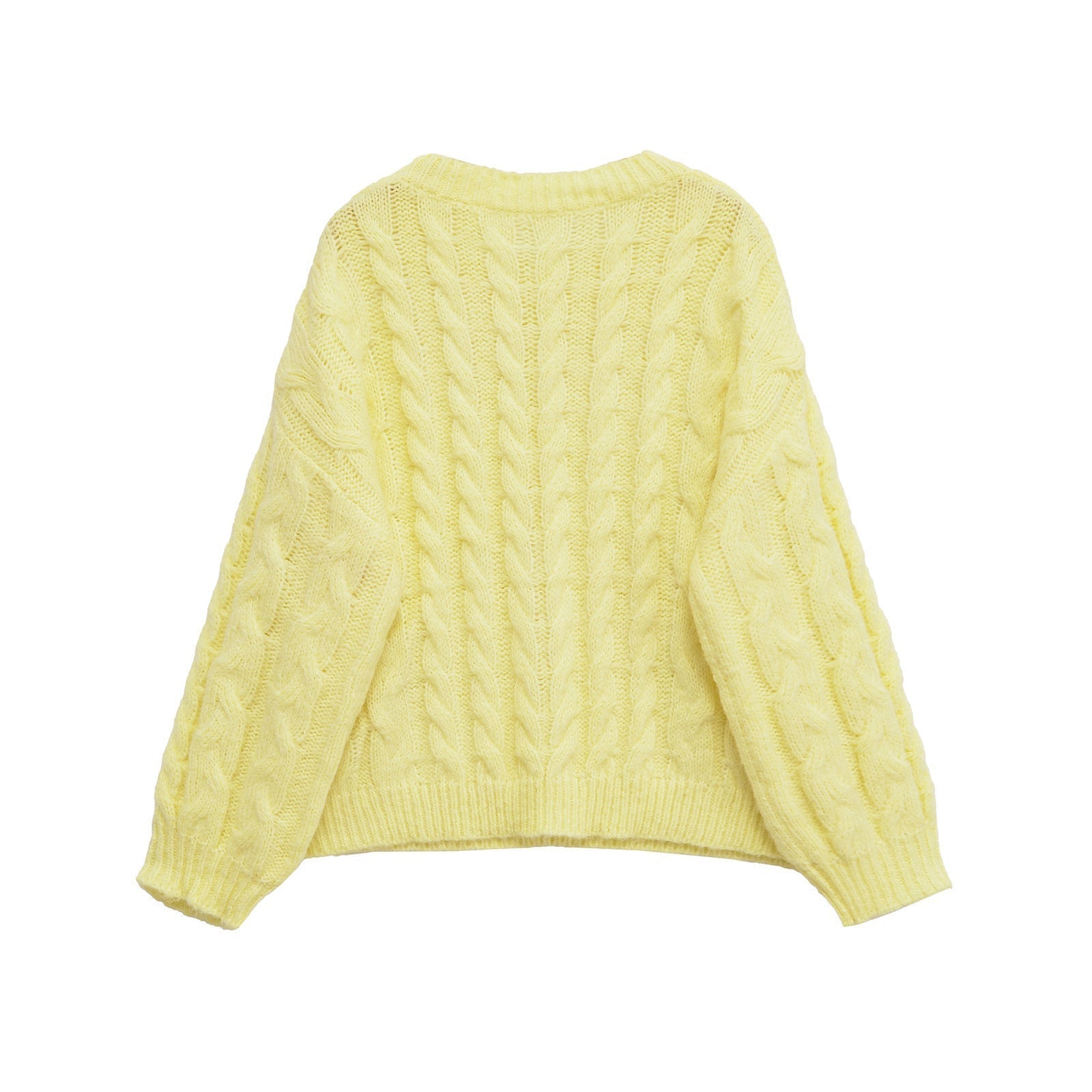 Zara | Cable Knit Sweater Cream Crew Neck