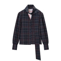 Viola | Plaid Shirt And Skirt Set Black Two Piece