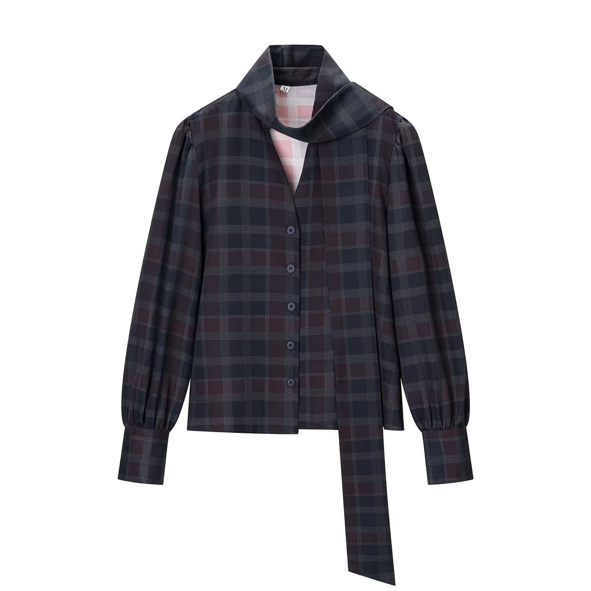 Viola | Plaid Shirt And Skirt Set Black Two Piece