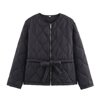 Lorn | Quilted Puffer Jacket Brown Belted