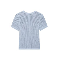 Vera | Short Sleeve Knit Cardigan Light Blue Button Up