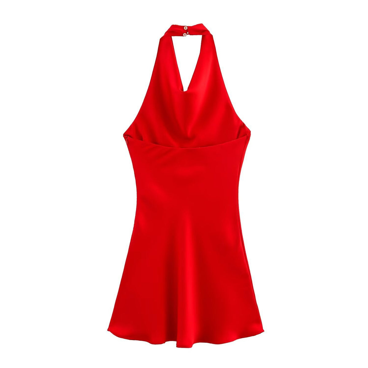Liv | Halter Cowl Neck Mini Dress Red