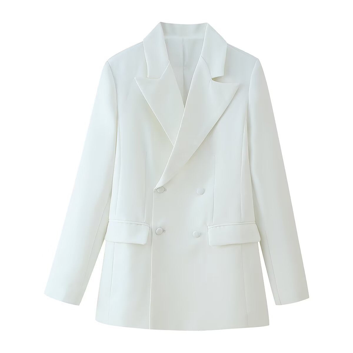 Isla | Double Breasted Womens Blazer Cream Long Sleeve
