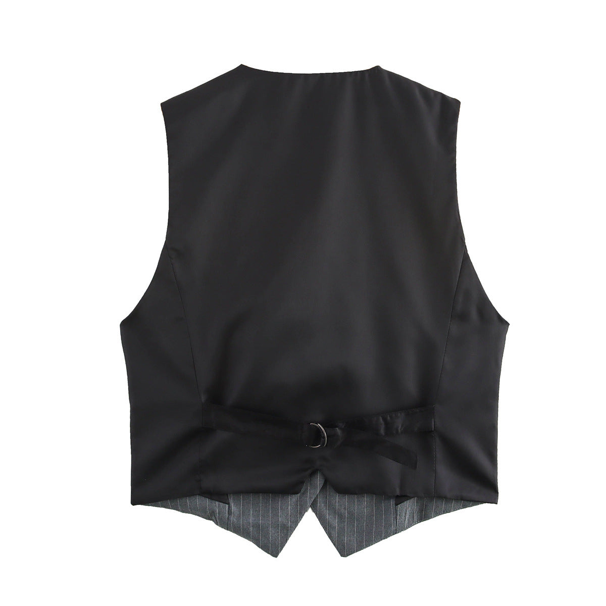 Vera | Pinstripe Tailored Vest Gray Button Front