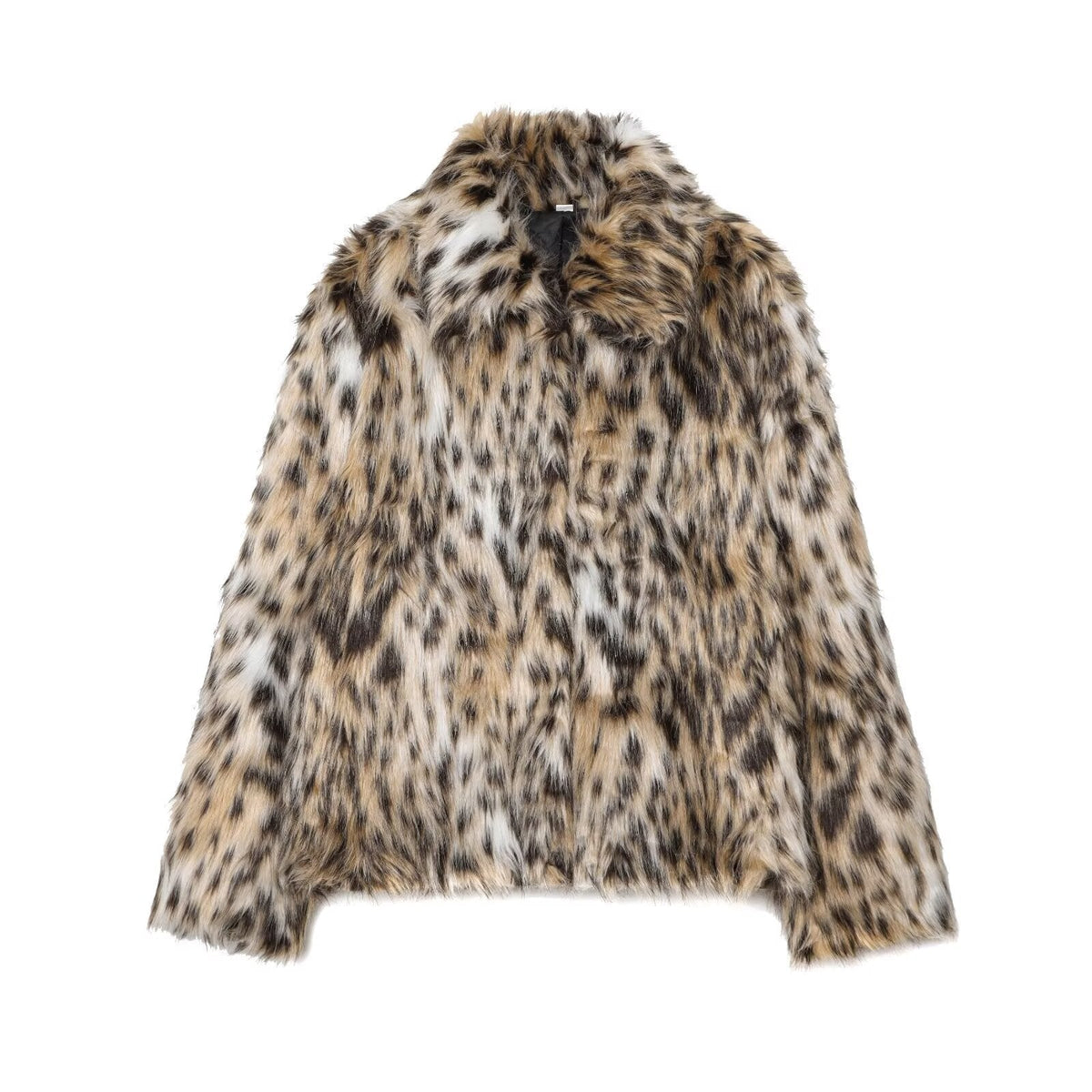Viola | Leopard Faux Fur Jacket Brown Fuzzy Short Cropped