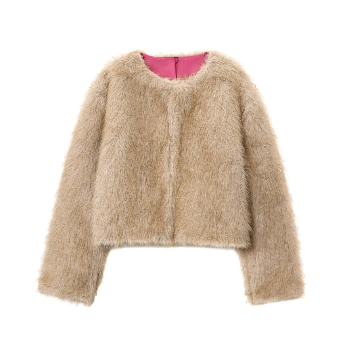Vera | Faux Fur Jacket Cream Cropped Fluffy