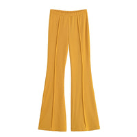 Vera | Flared Pants Yellow Elastic Waist