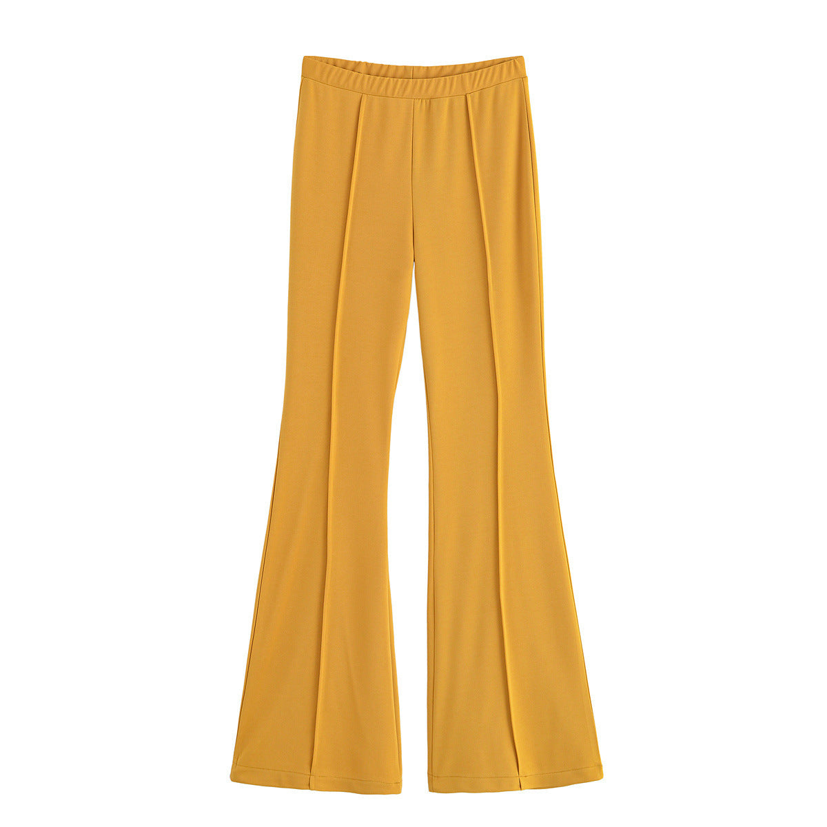 Vera | Flared Pants Yellow Elastic Waist