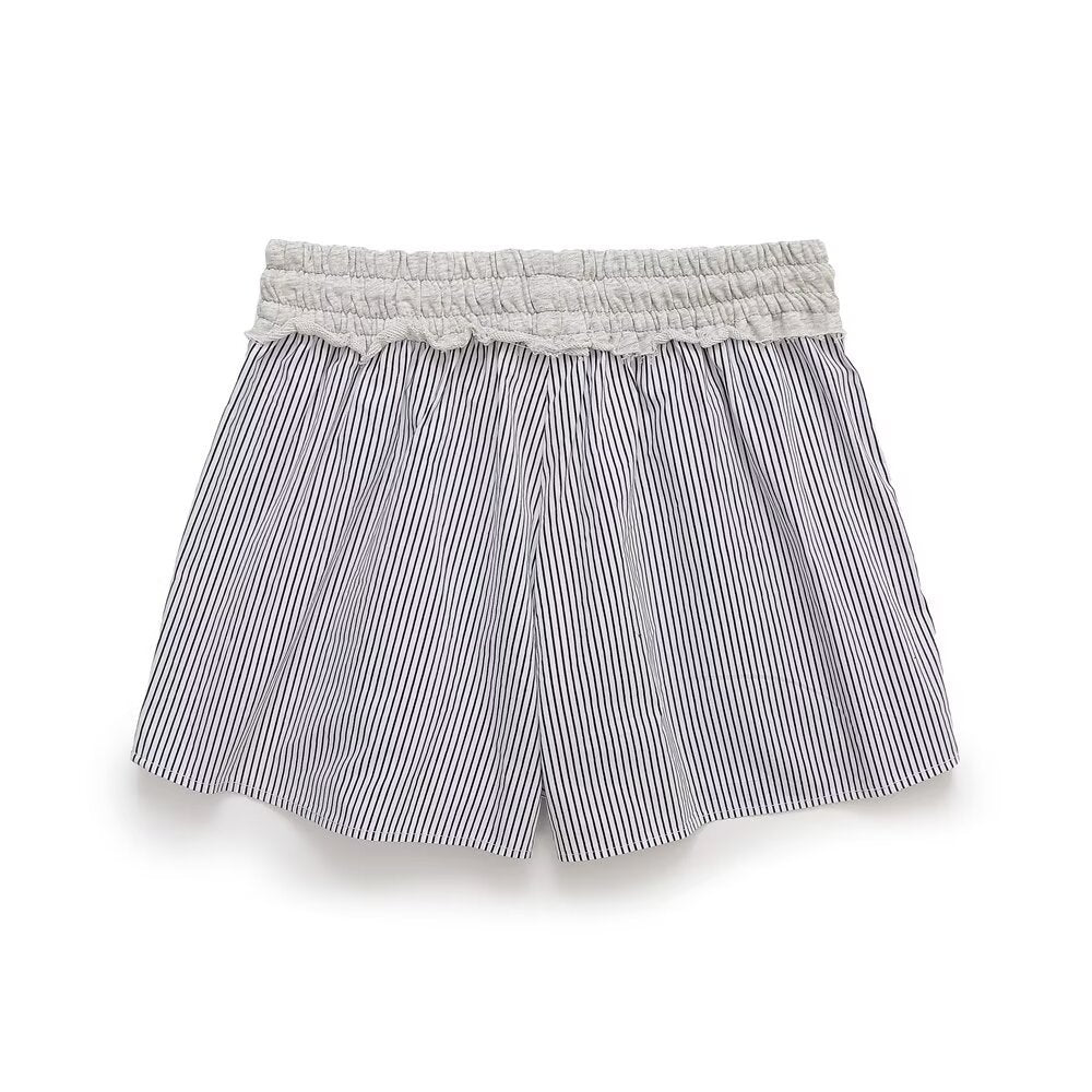 Neve | Striped Drawstring Shorts White Navy