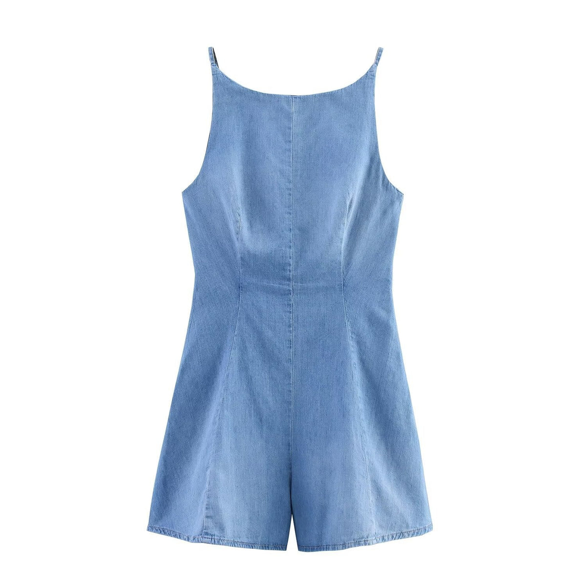 Margot | Denim Romper Light Blue Sleeveless A Line