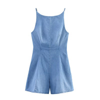 Margot | Denim Romper Light Blue Sleeveless A Line