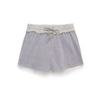 Neve | Striped Drawstring Shorts White Navy