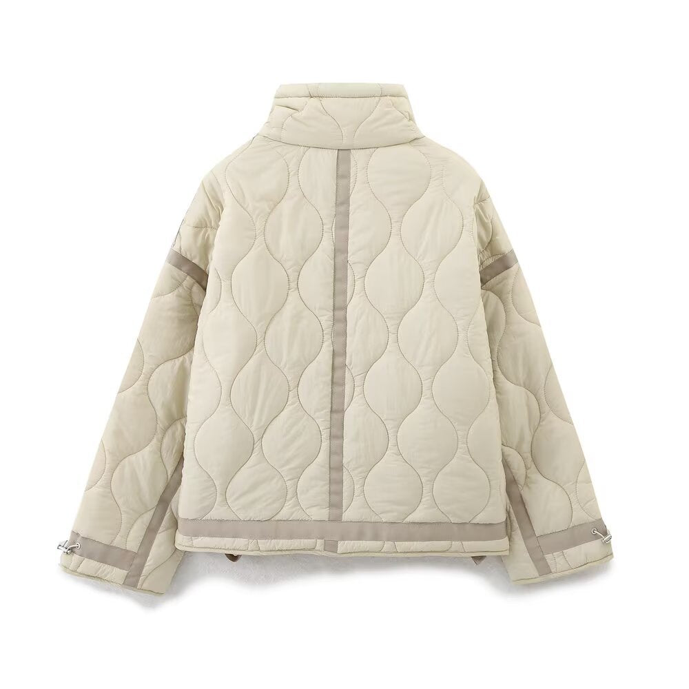 Vera | Quilted Puffer Jacket Cream Oversized Hood