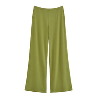 Vera | Wide Leg Palazzo Pants Olive Green Relaxed Fit