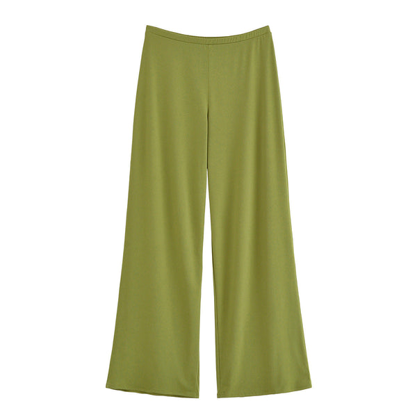 Vera | Wide Leg Palazzo Pants Olive Green Relaxed Fit