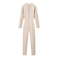 Vera | Knit Jumpsuit Half Zip Black Long Sleeve