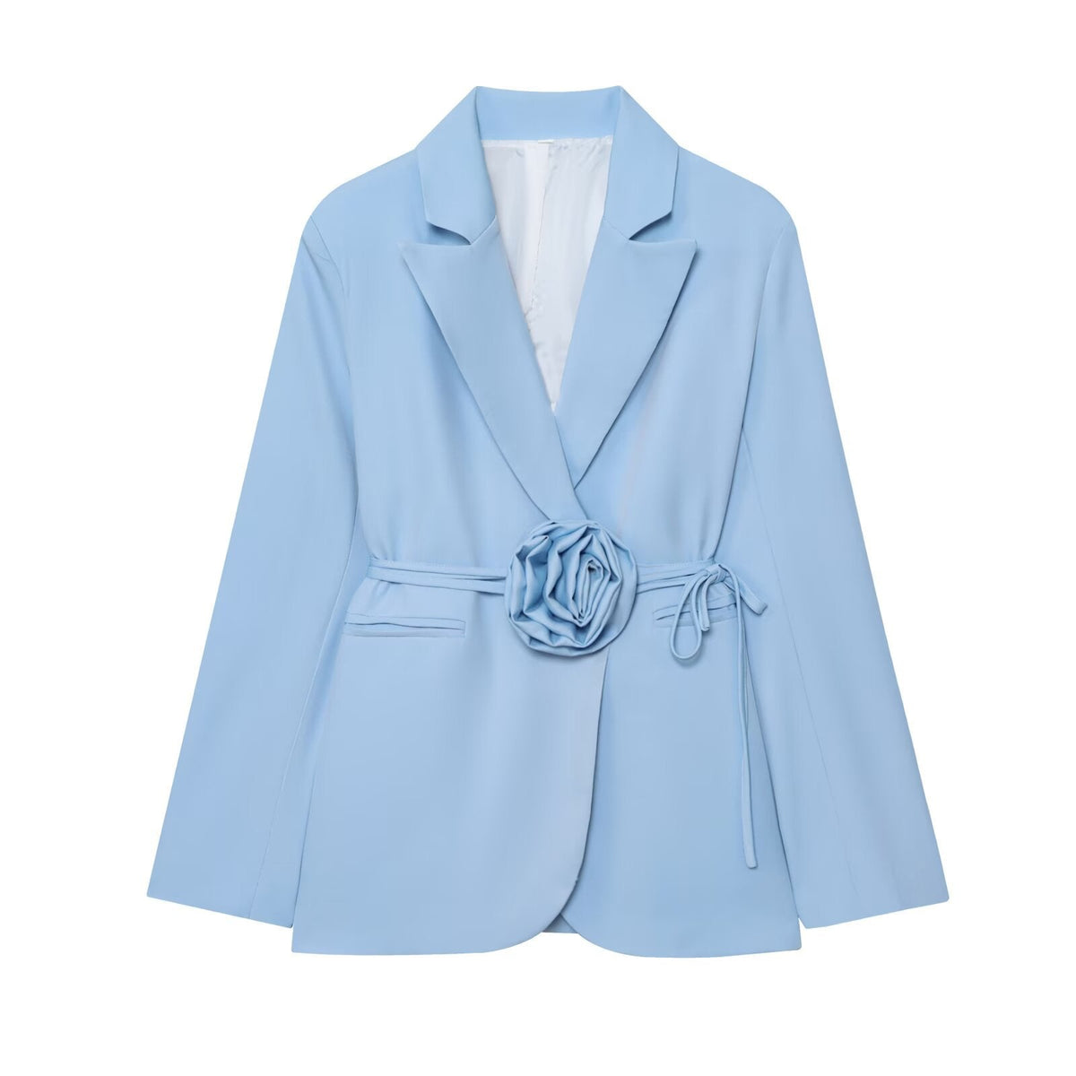 Vera | Belted Womens Blazer Light Blue Tailored
