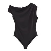 Vera | Cowl Neck Bodysuit Blue Sleeveless