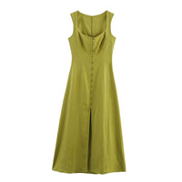 Vera | Black A Line Midi Dress Button Front