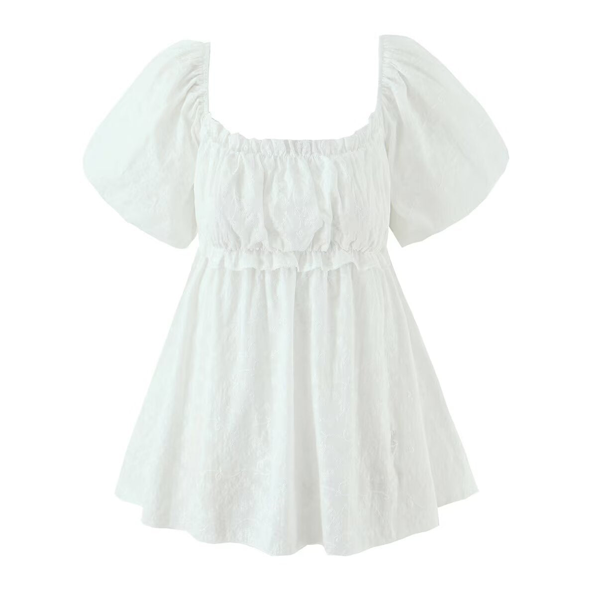 Iris | Cottagecore Puff Sleeve White Dress Short Puff