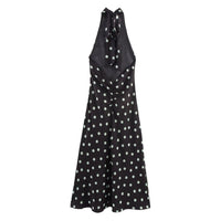 Neve | Polka Dot Halter Dress Black Maxi