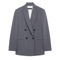 Vera | Double Breasted Womens Blazer Gray Tailored