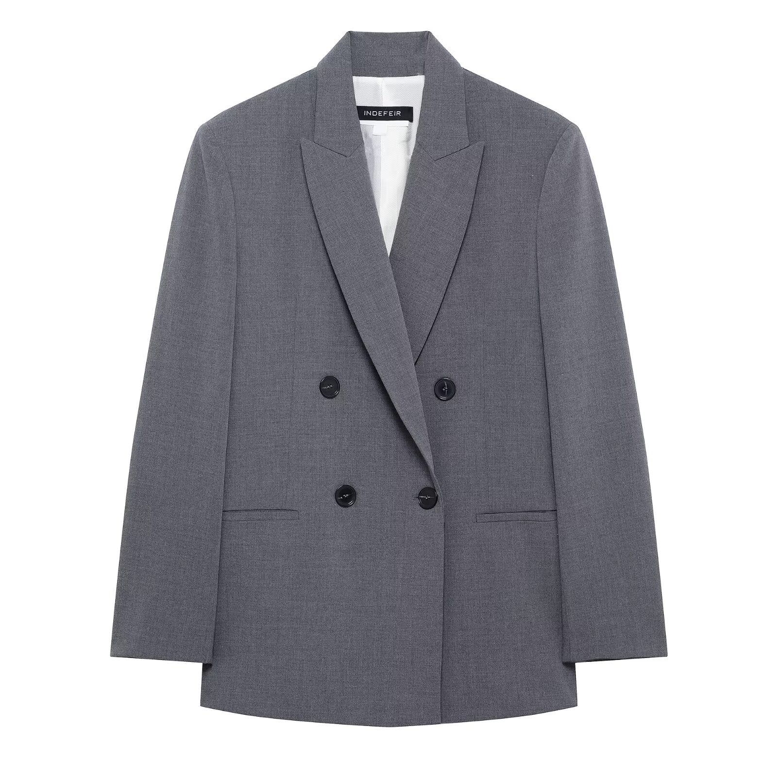 Vera | Double Breasted Womens Blazer Gray Tailored