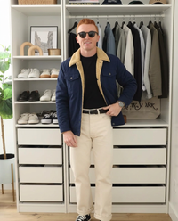 Blake | Sherpa Lined Denim Jacket Navy Trucker